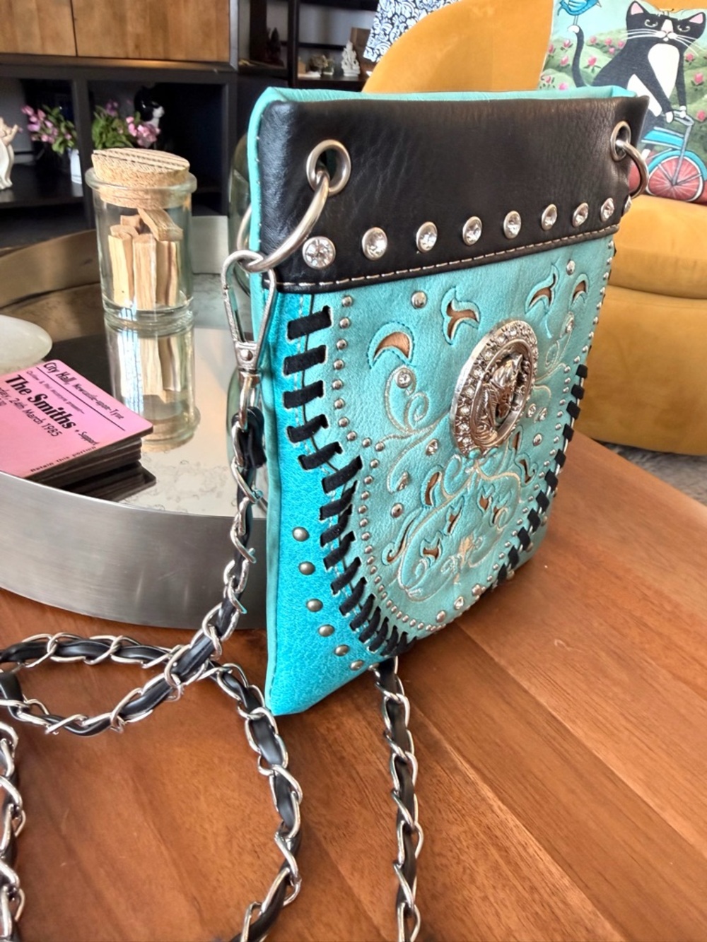 Turquoise Embellished Western Crossbody Bag - Unbranded - Picture 6 of 10